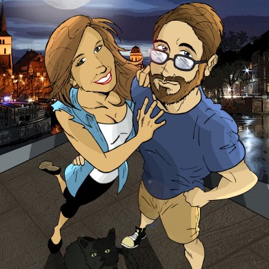 Amsterdam couple, Comicsus Personalised Illustration