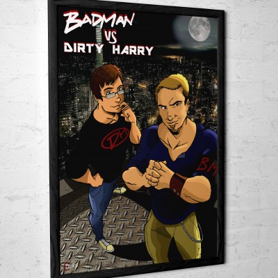Badman vs Dirty Harry, Comicsus Personalised Framed Poster