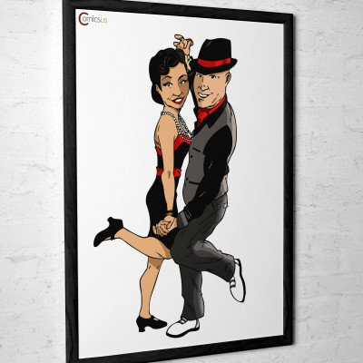 Dancing Couple, Comicsus Personalised Framed Poster
