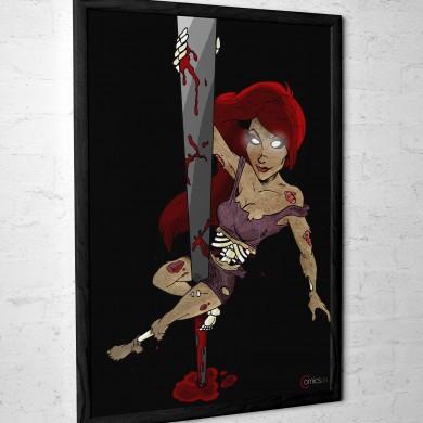 Zombie Pole Dancer, Comicsus Personalised Framed Poster