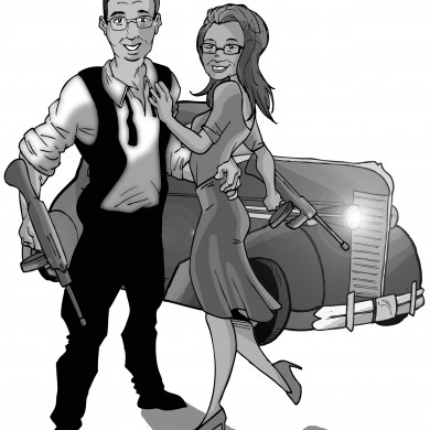Bonnie and Clyde, Comicsus Personalised Illustration