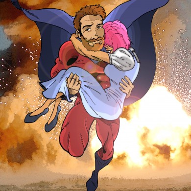 Pink Lady is Saved, Comicsus Personalised Illustration